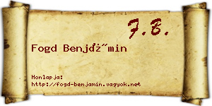 Fogd Benjámin névjegykártya