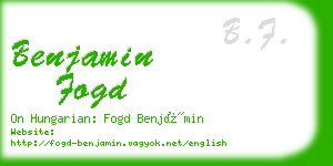 benjamin fogd business card